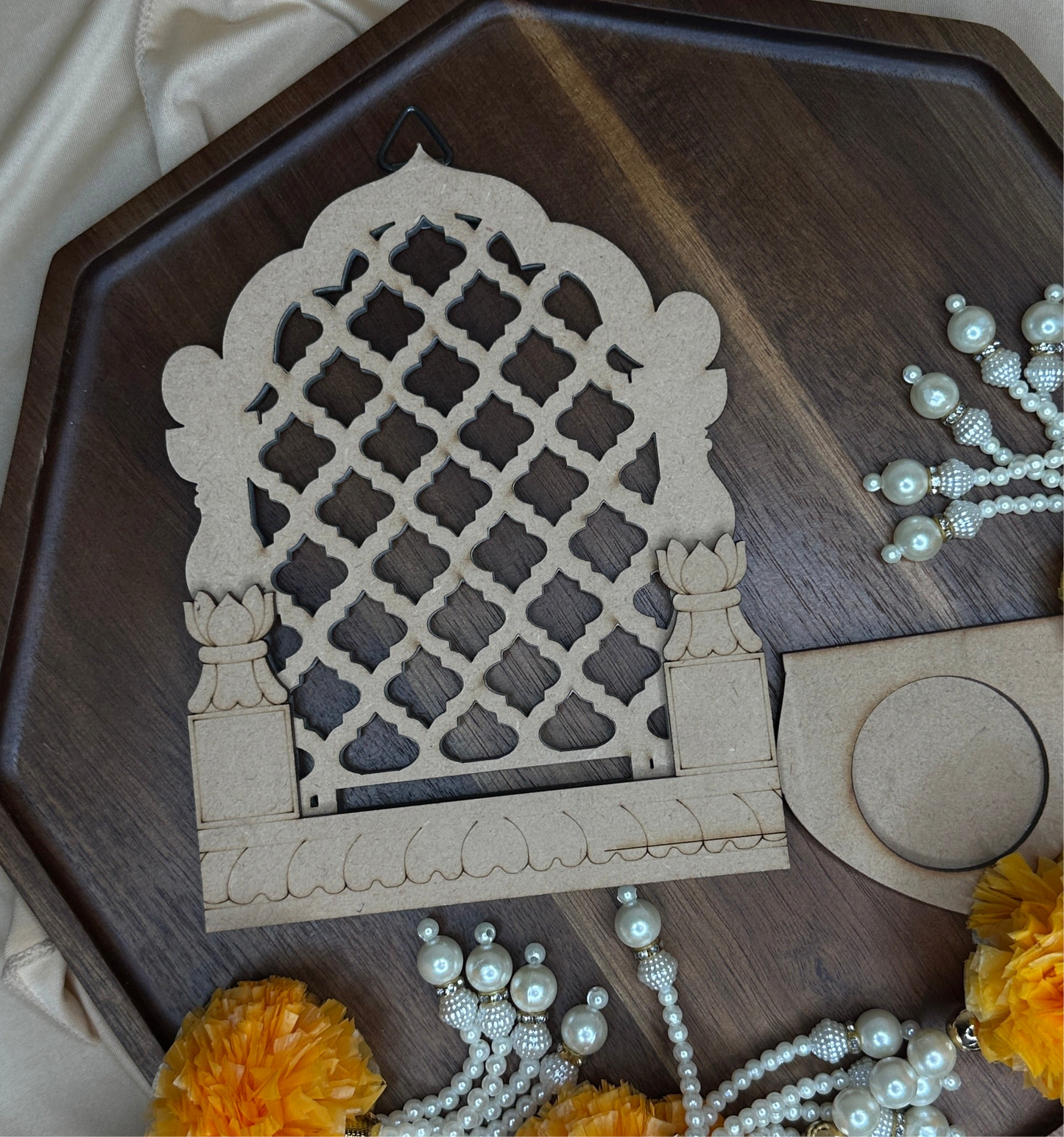 Wooden Wall Hanging Jharokha – DIY Frame for Festive Décor | Chamak Dhamak USA
