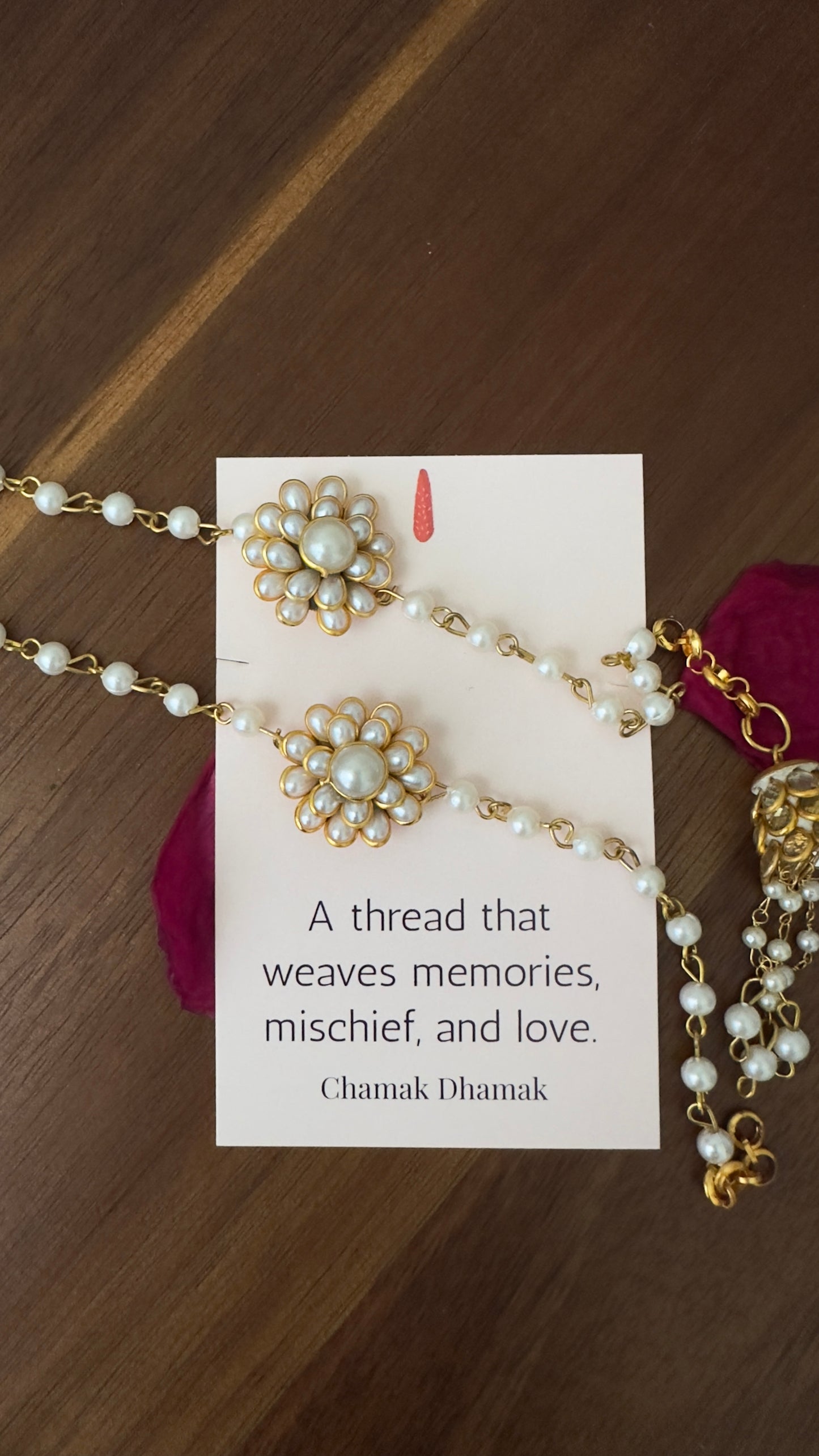 Yellow Flower and Pearl Rakhi
