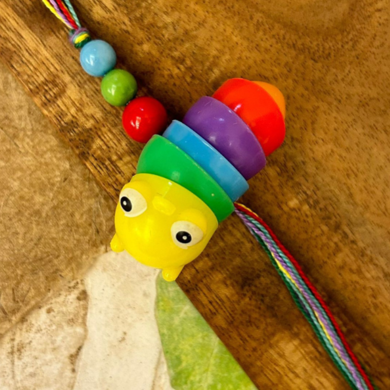 Kids Rainbow Caterpillars Worm Rakhi