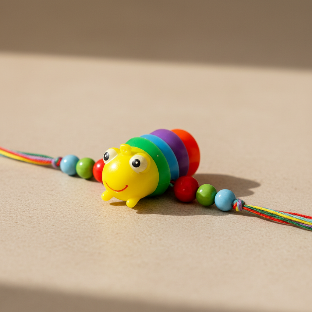 Kids Rainbow Caterpillars Worm Rakhi