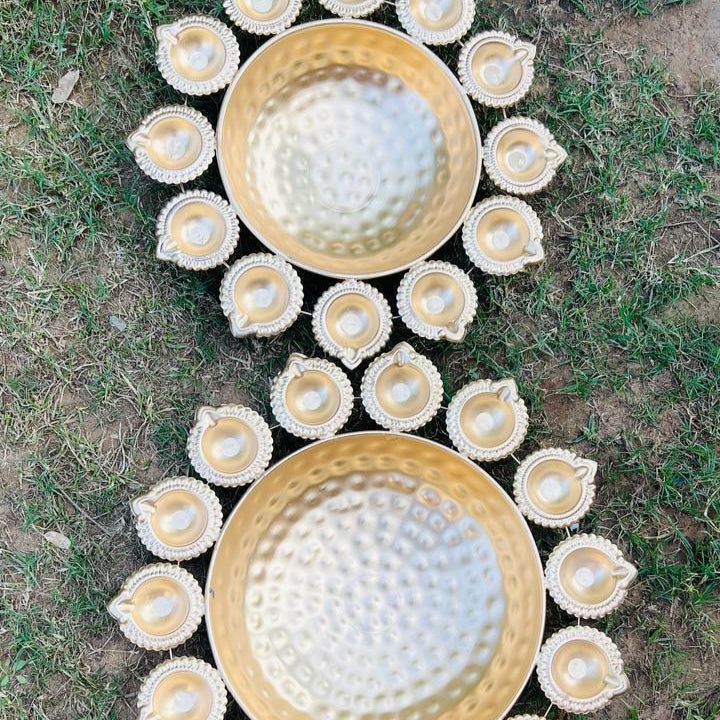 Decorative Metal Urli Set 2 Pieces