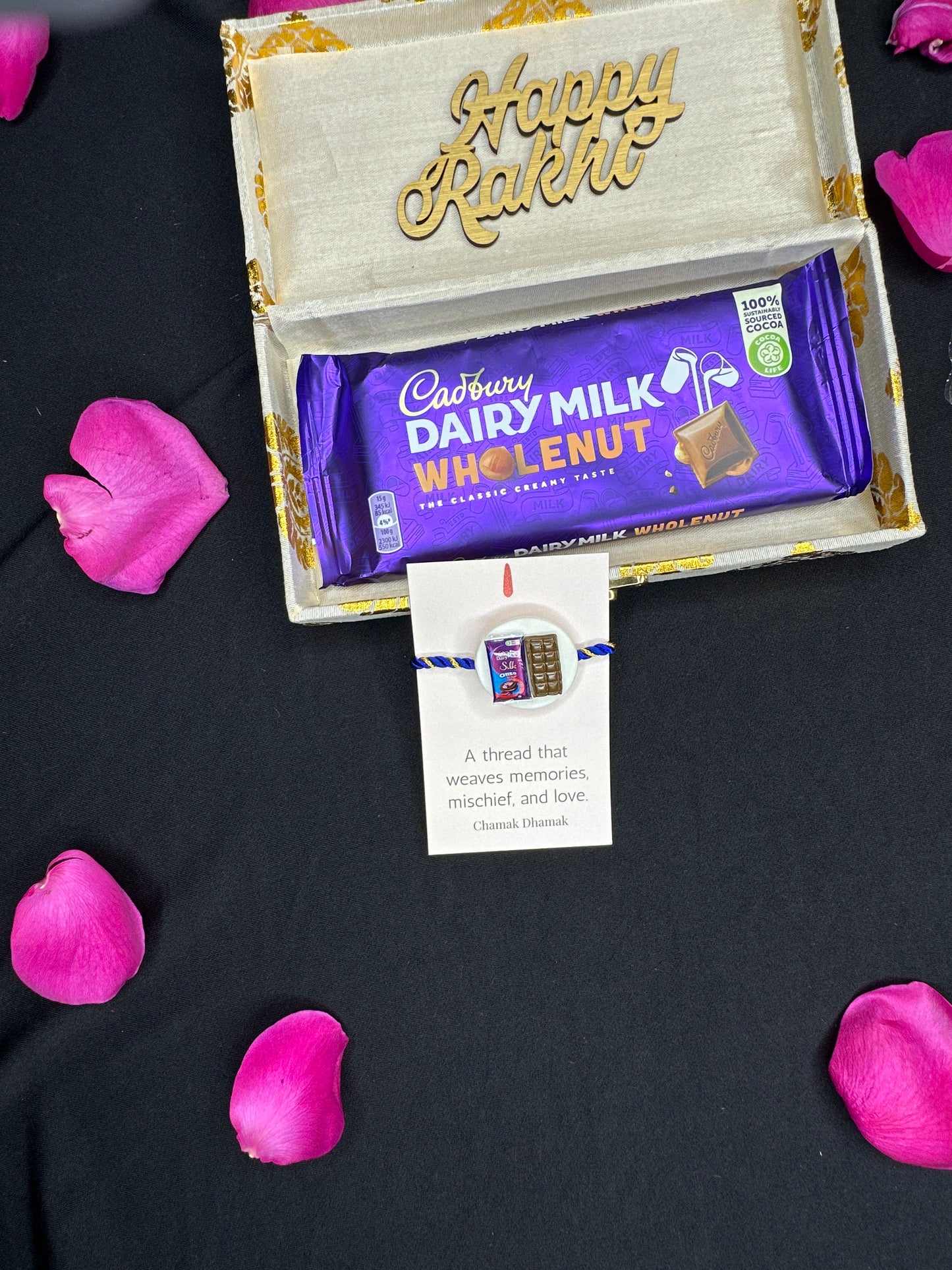 Diary Milk Rakhi Gift Box – Mischief & Memories Edition | Raksha Bandhan Gift Hamper | Free USA Shipping