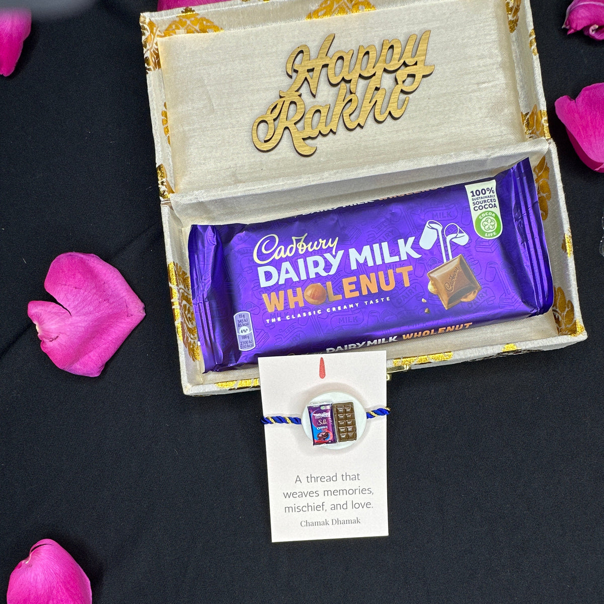 Diary Milk Rakhi Gift Box – Mischief & Memories Edition | Raksha Bandhan Gift Hamper | Free USA Shipping
