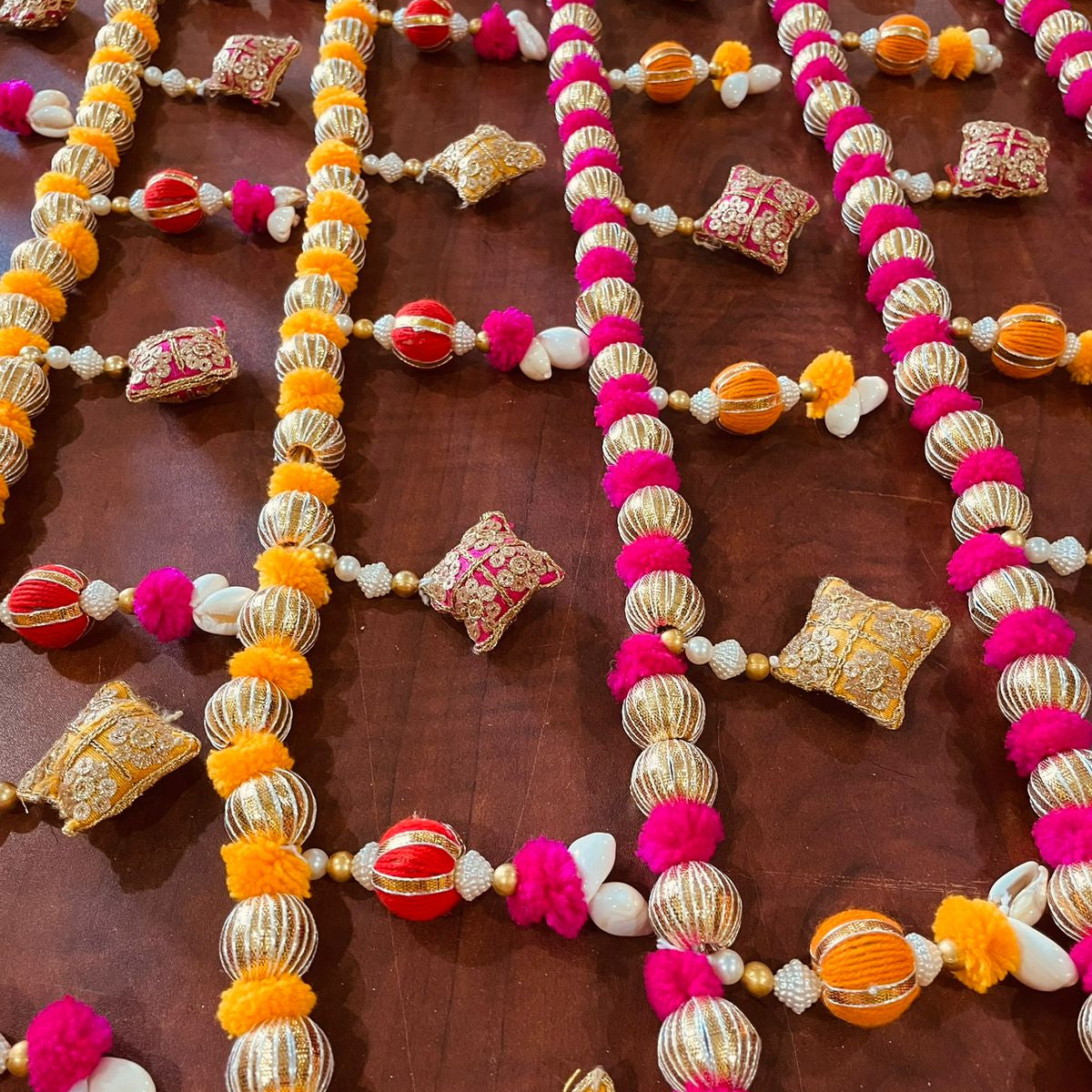 Toran Bandhan with Pillow Accents – 40” Festive Door & Wall Hanging