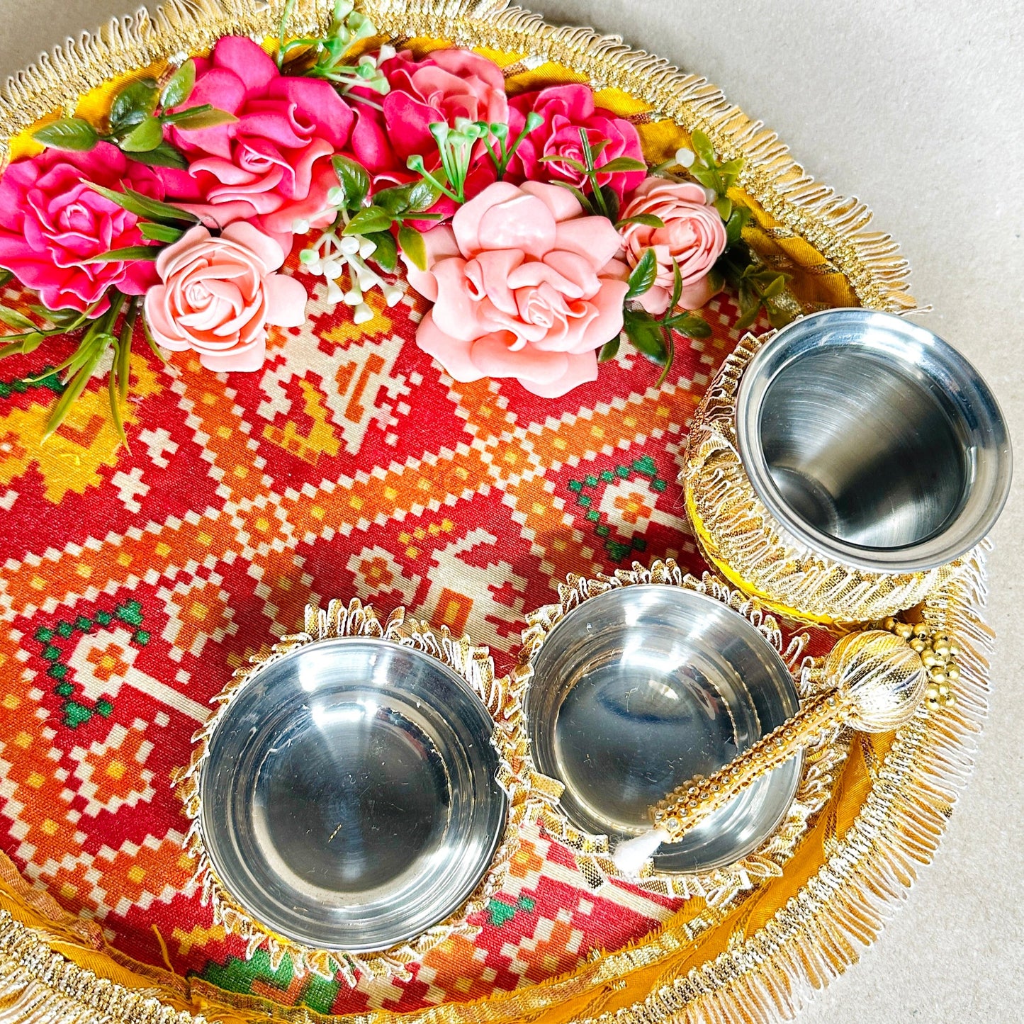 Tilak Thali Set – Roli Chawal Tray for Indian Weddings, Festivals, Pooja | Vivaah Collection
