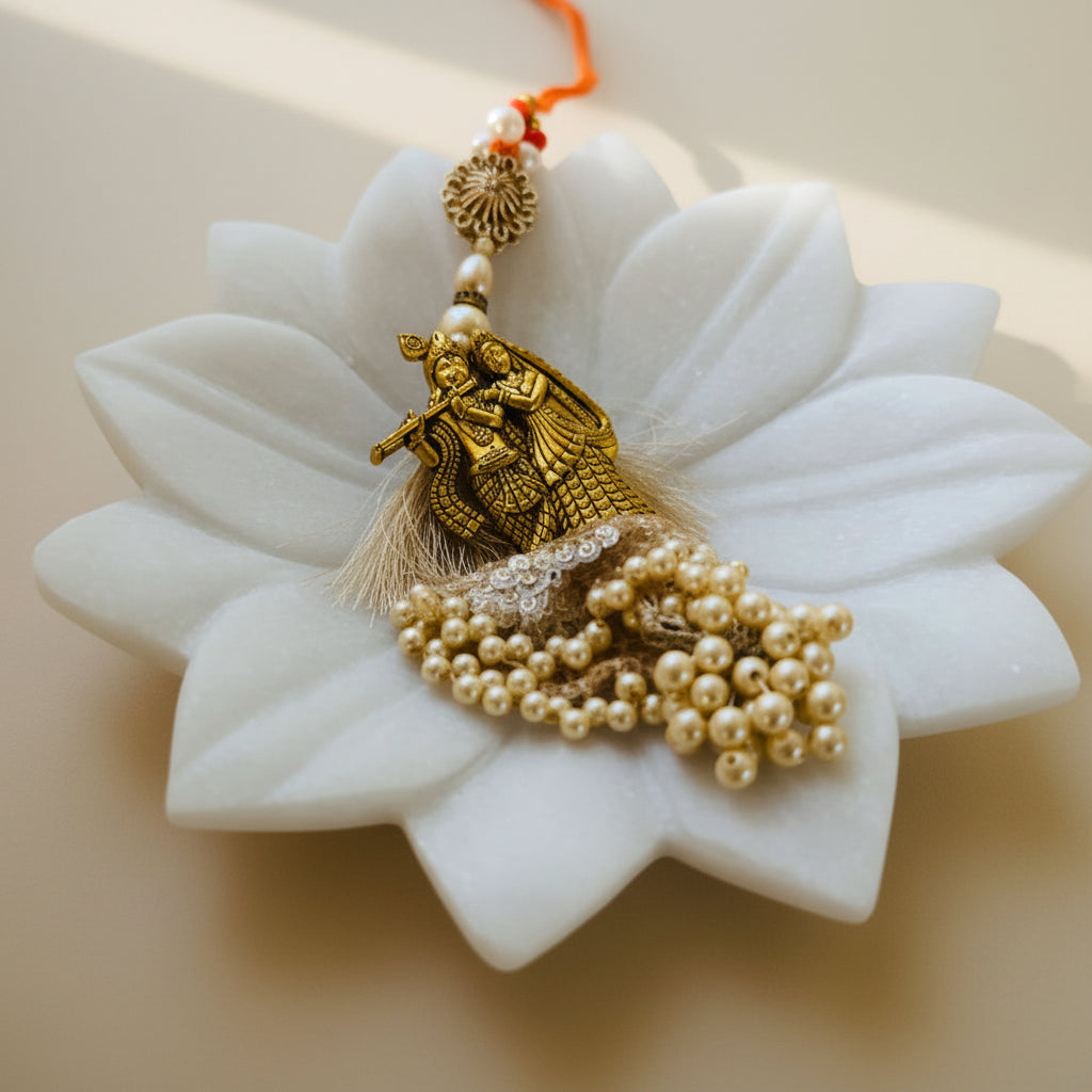 Radha Krishna Pearl and Tassel Lumba for Bhabhi