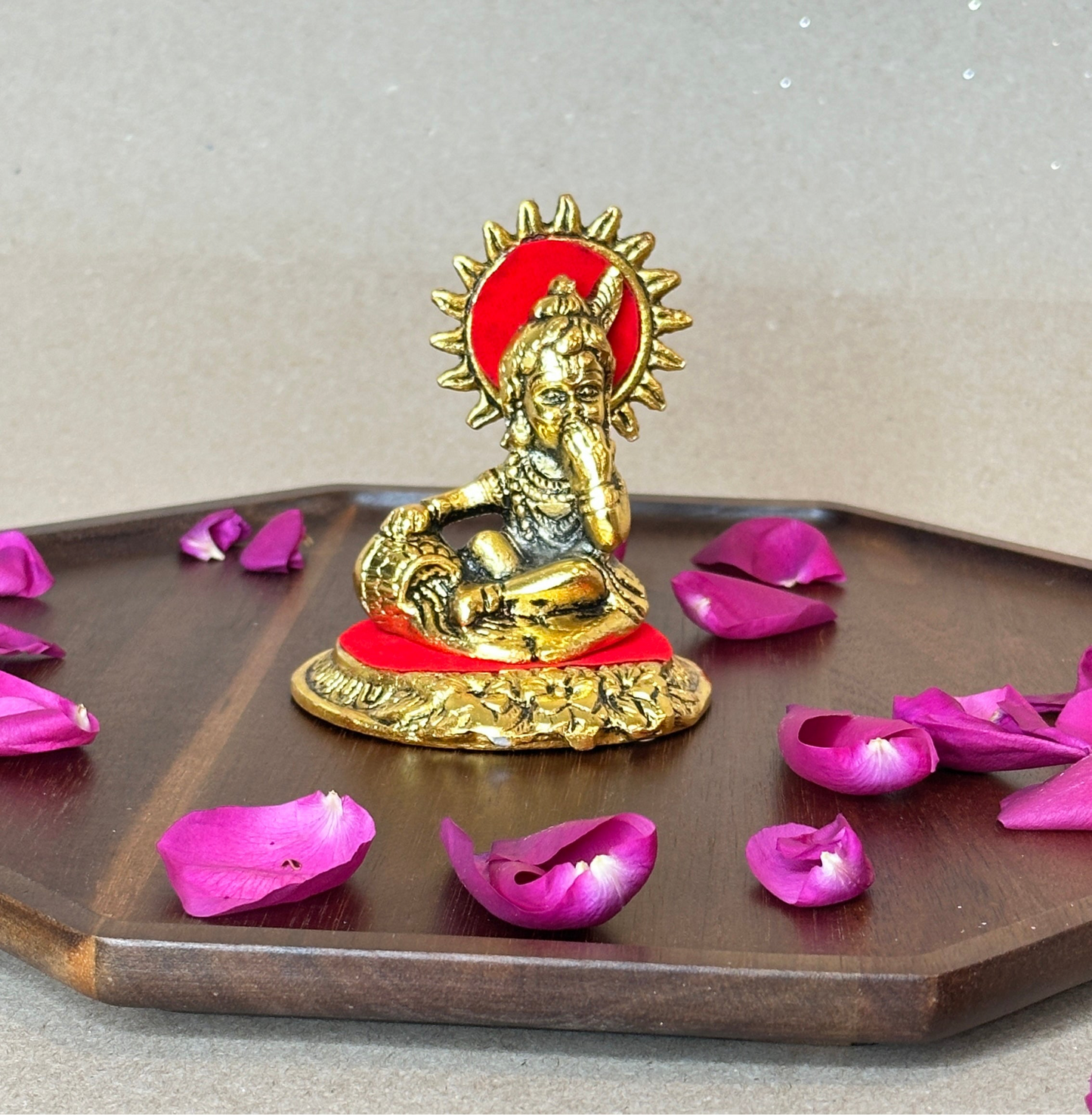 Divine Balkrishna Murti – Small Round Idol in Gold Oxidized Finish