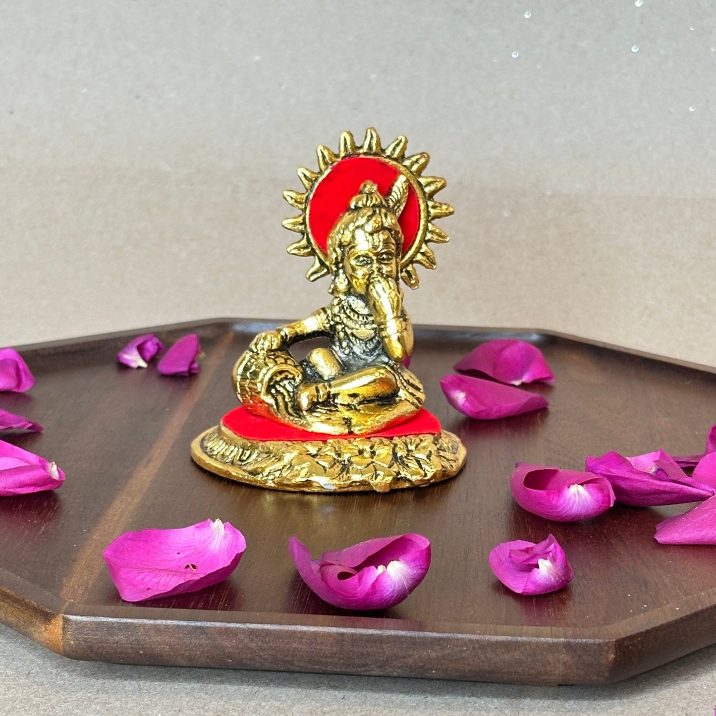 Divine Balkrishna Murti – Small Round Idol in Gold Oxidized Finish