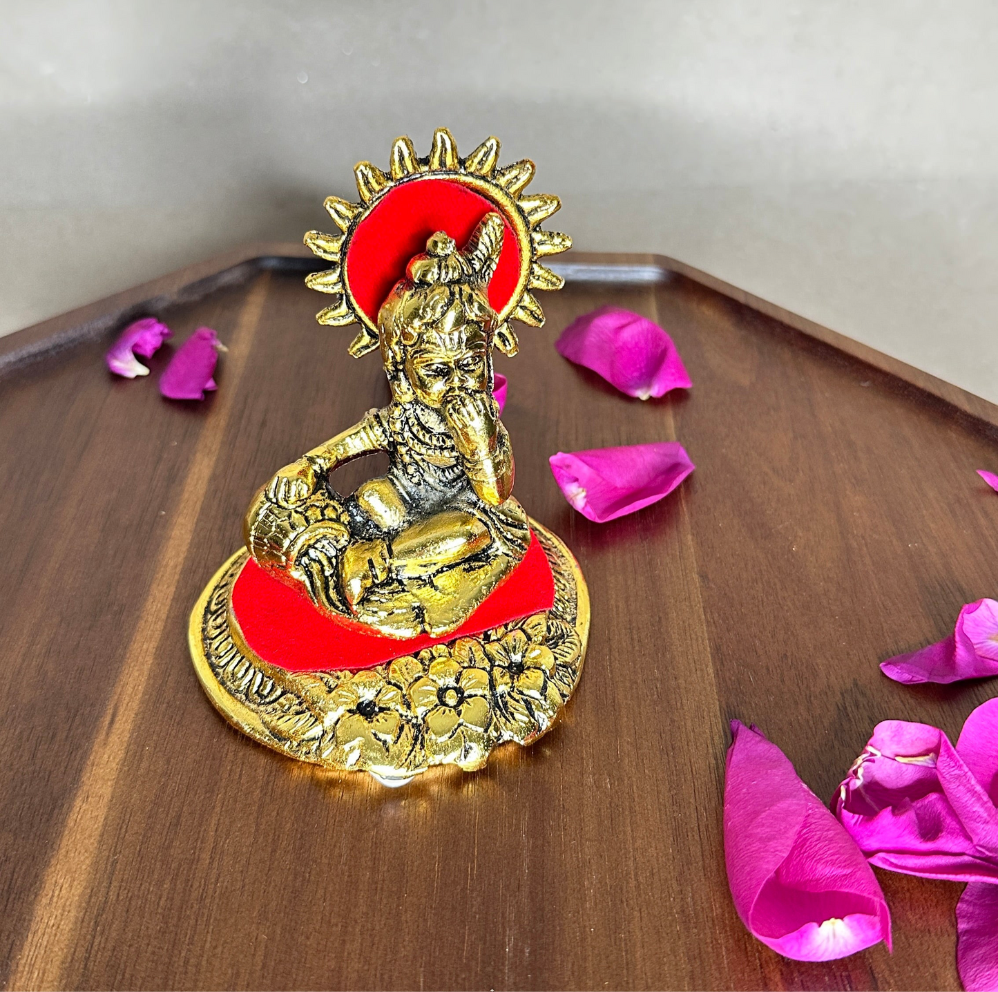 Divine Balkrishna Murti – Small Round Idol in Gold Oxidized Finish