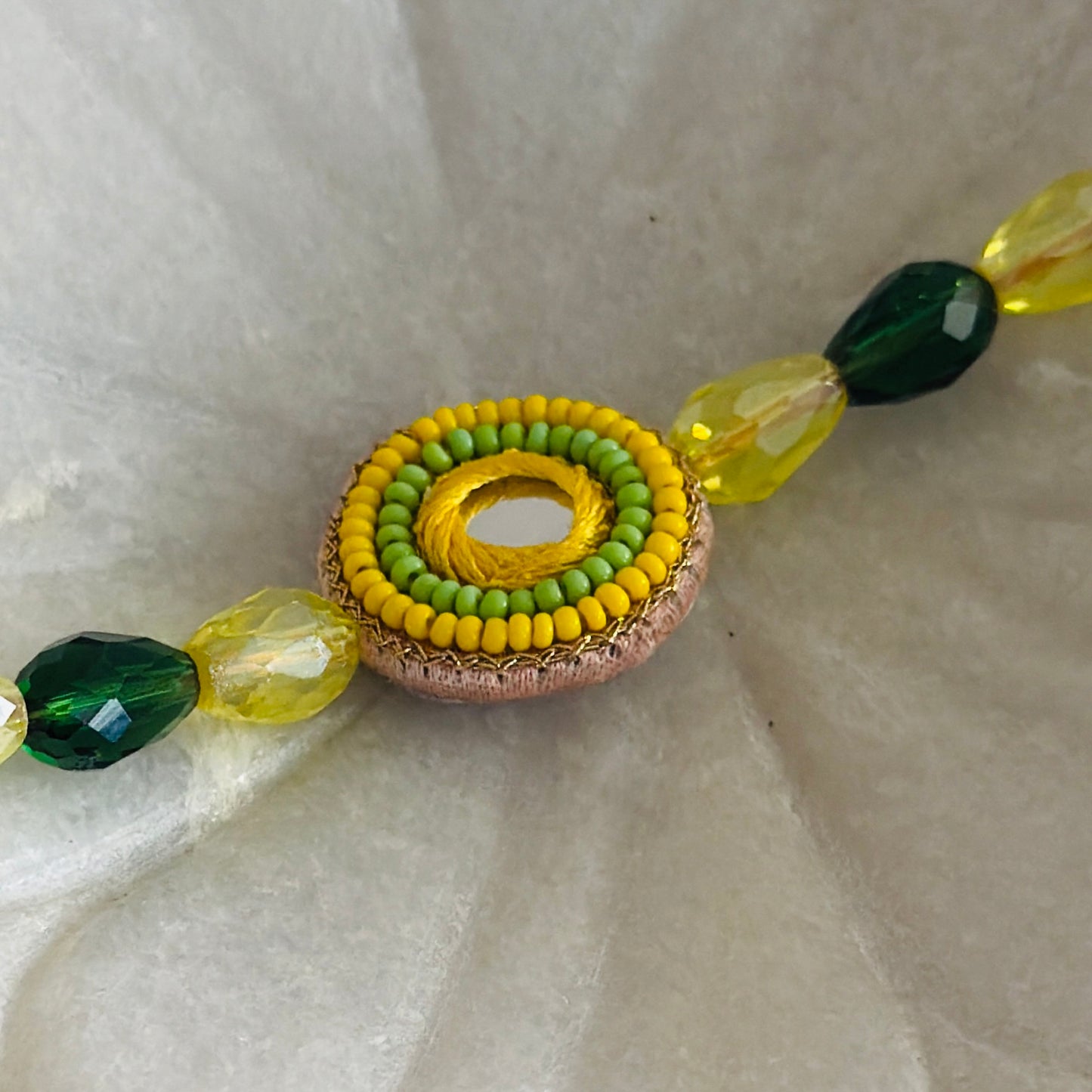 Handcrafted Beaded Circle Motif Rakhi