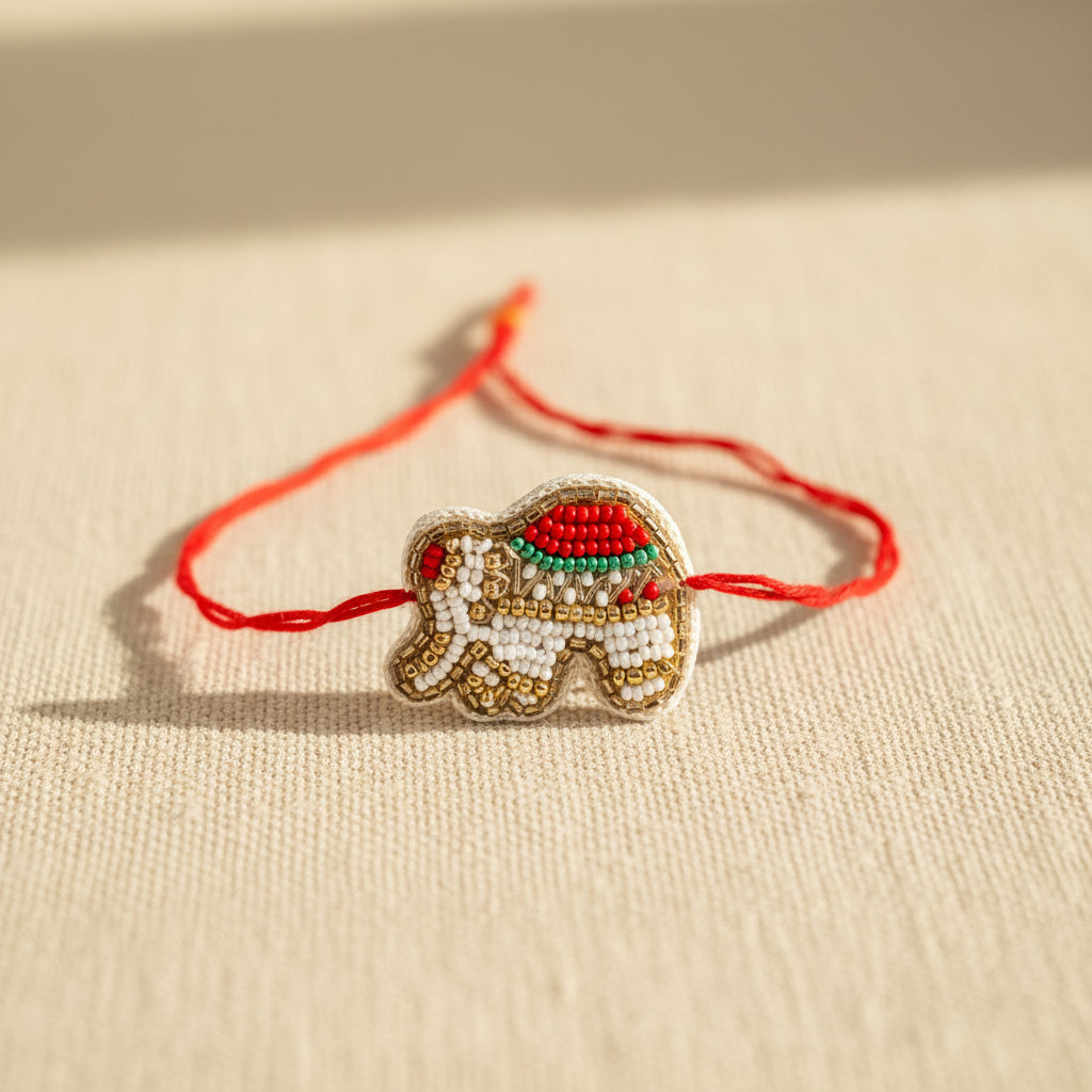Elephant Beaded Rakhi