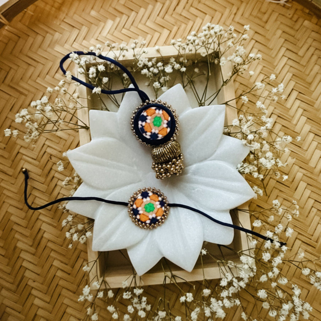 Patola Bhaiya Bhabi Set(Blue)