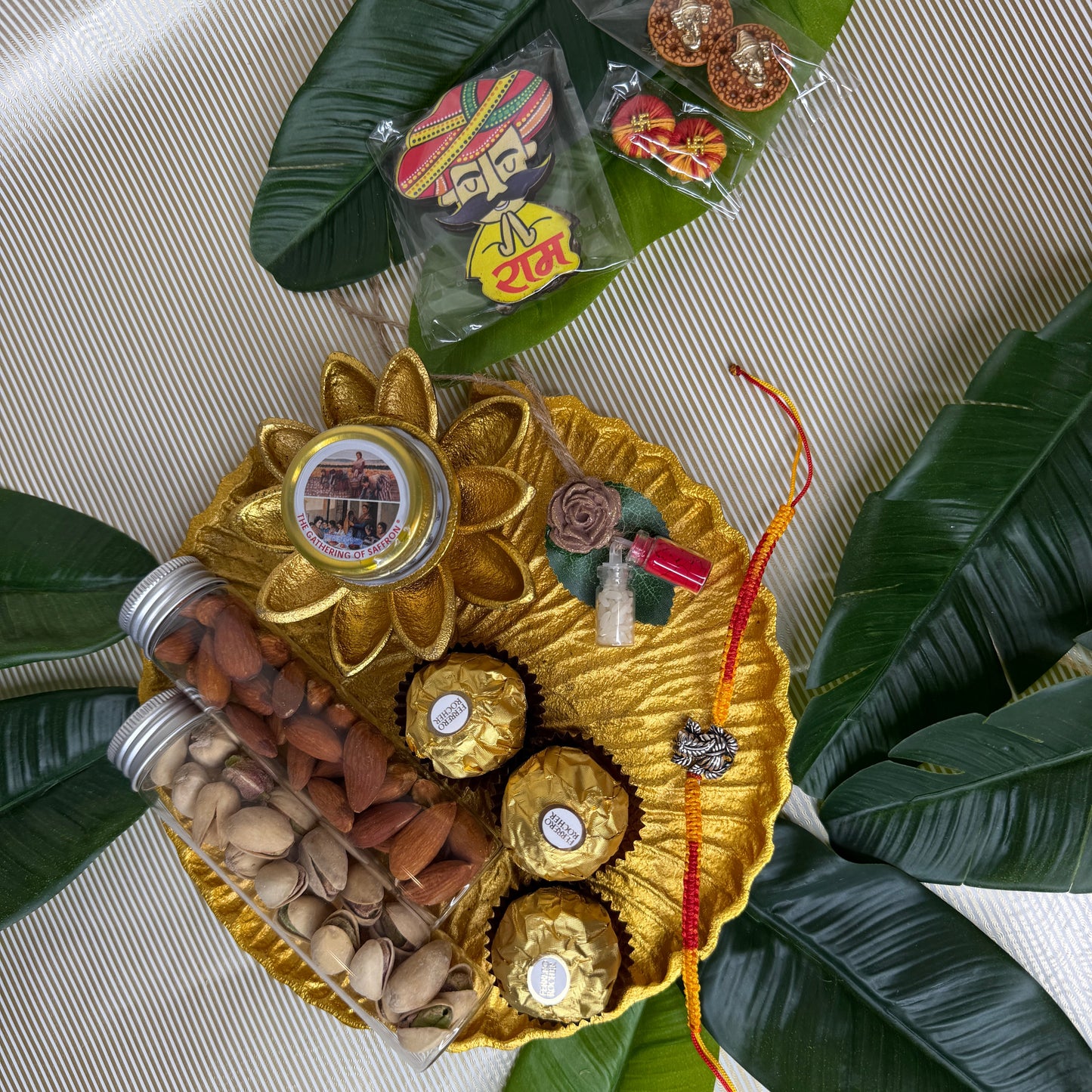 Traditional Rakhi Pooja Thali Gift Set