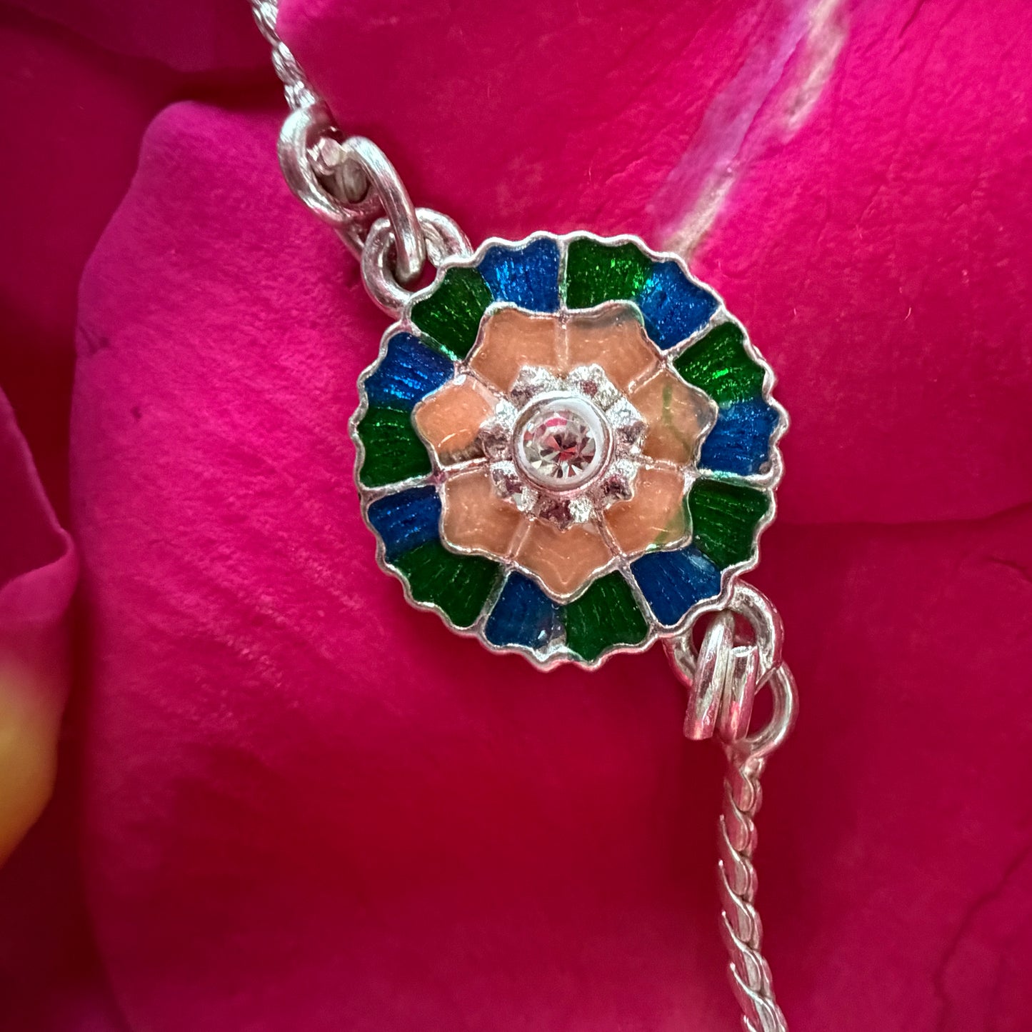 Garden Mandala Silver Rakhi