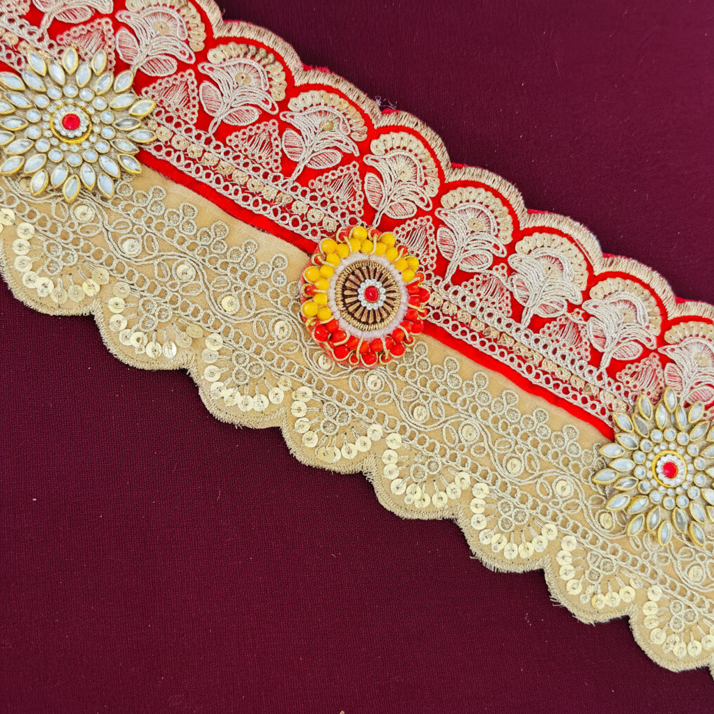 Red & Gold Bandhanwar | Traditional Indian Door Toran for Diwali & Weddings