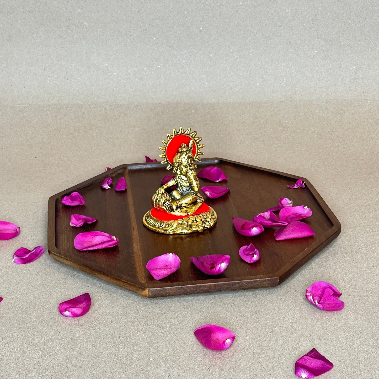 Divine Balkrishna Murti – Small Round Idol in Gold Oxidized Finish