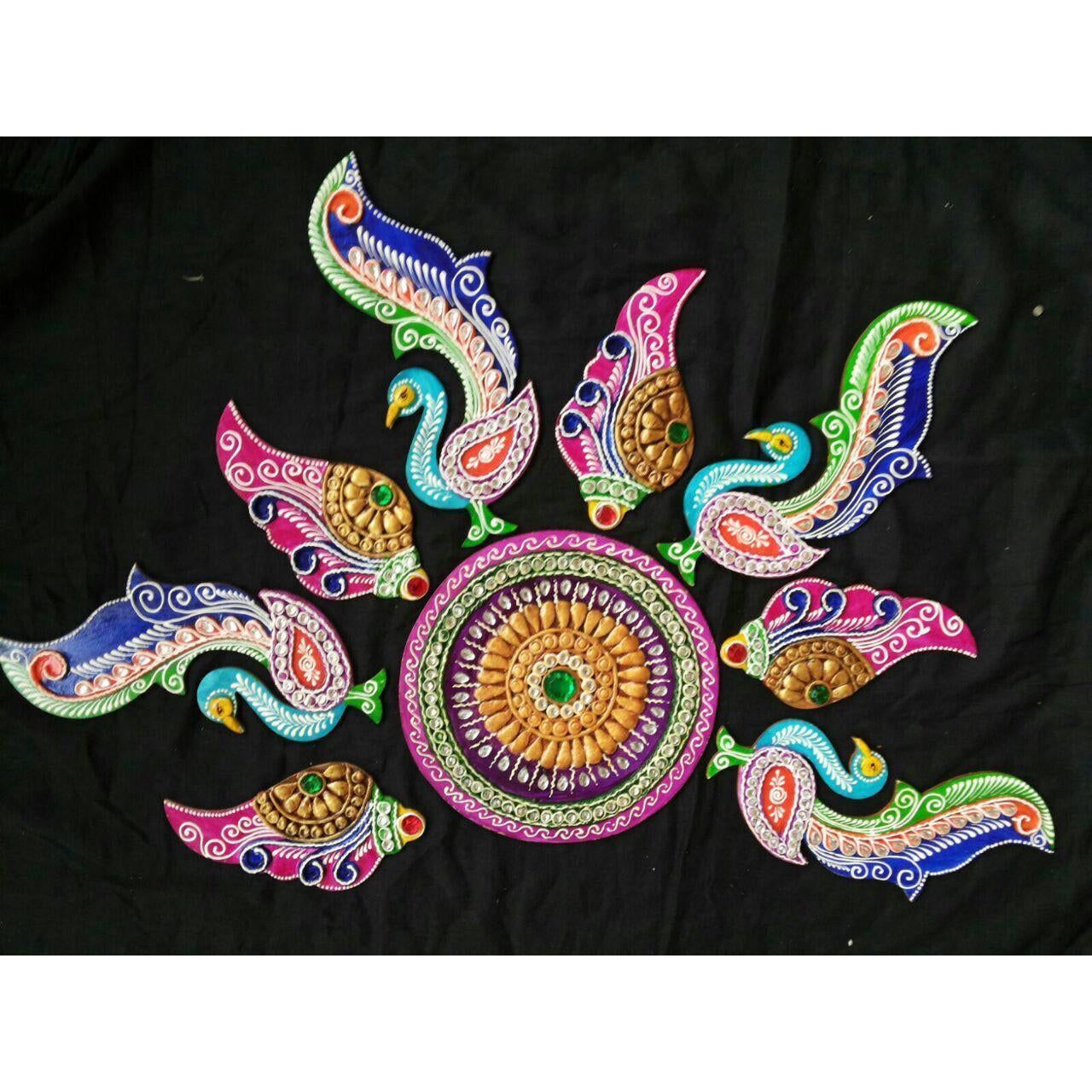 Repositionable Wooden Rangoli