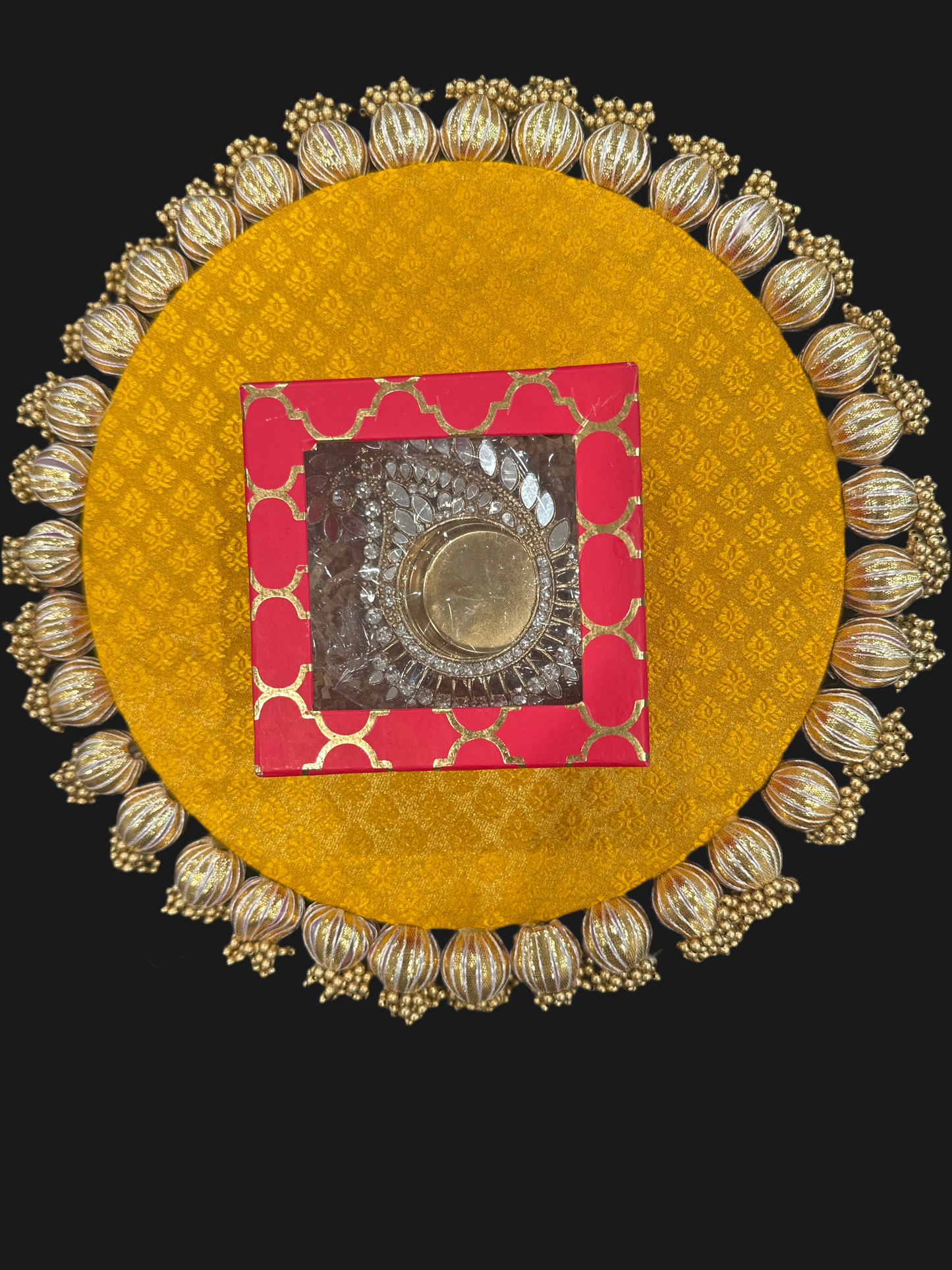 Luxury Mirror Paisley Diya Set – 4/4 Gift Box with Lid | Festive Decor & Gifting