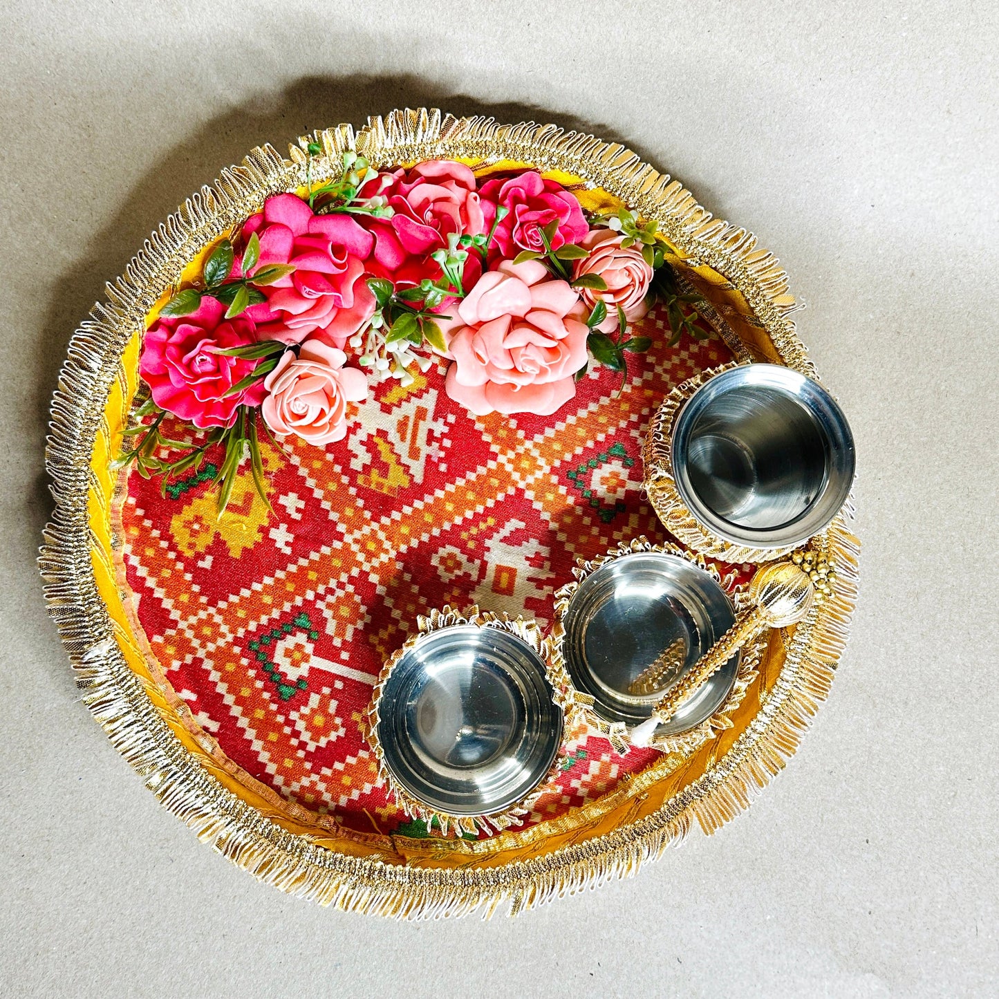 Tilak Thali Set – Roli Chawal Tray for Indian Weddings, Festivals, Pooja | Vivaah Collection