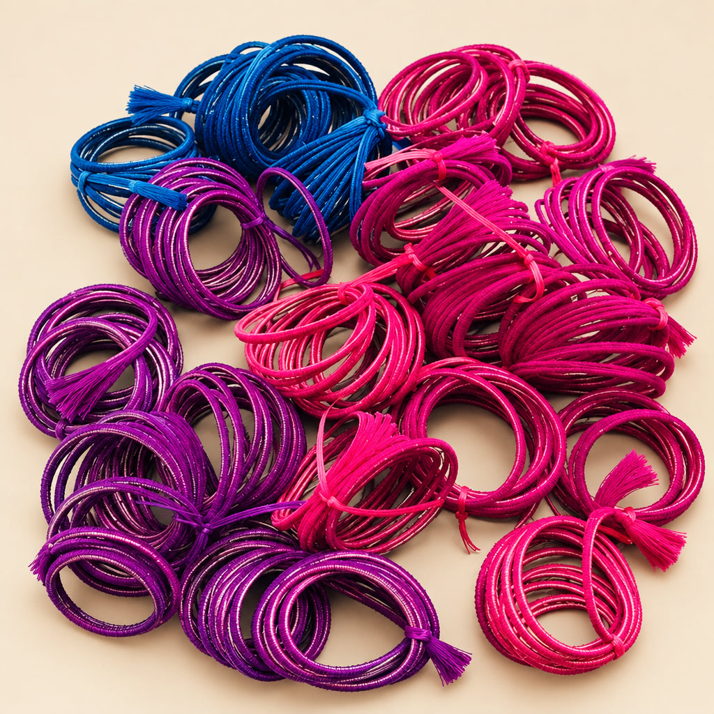 Bulk Velvet Metal Bangles – Soft Matte Finish Shatterproof Indian Bangles for Mehendi, Sangeet, Wedding Favors & Return Gifts (Assorted Mixed Sizes & Colors)