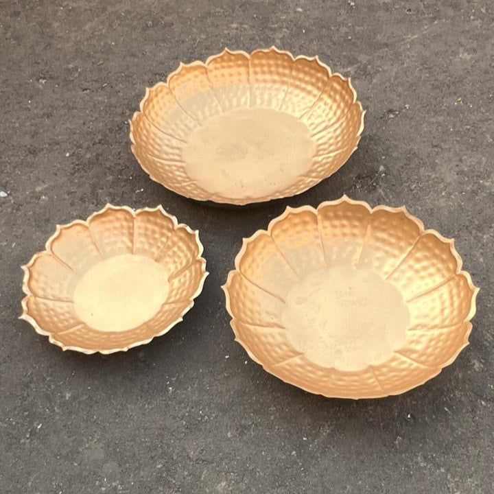 Decorative Metal Urli Set 3 Pieces