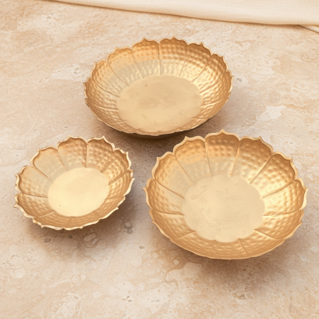 Decorative Metal Urli Set 3 Pieces