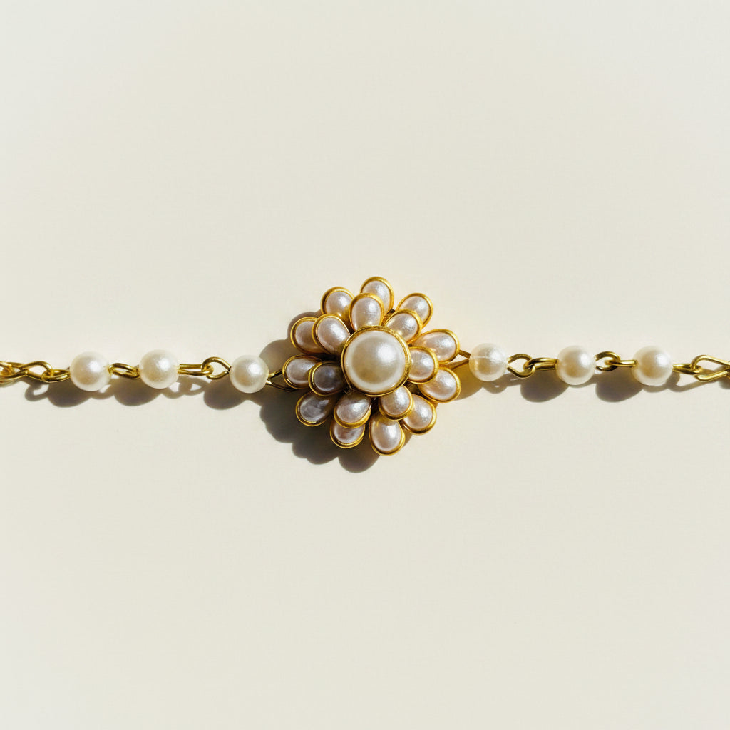 Pearl Flower Braclet Rakhi