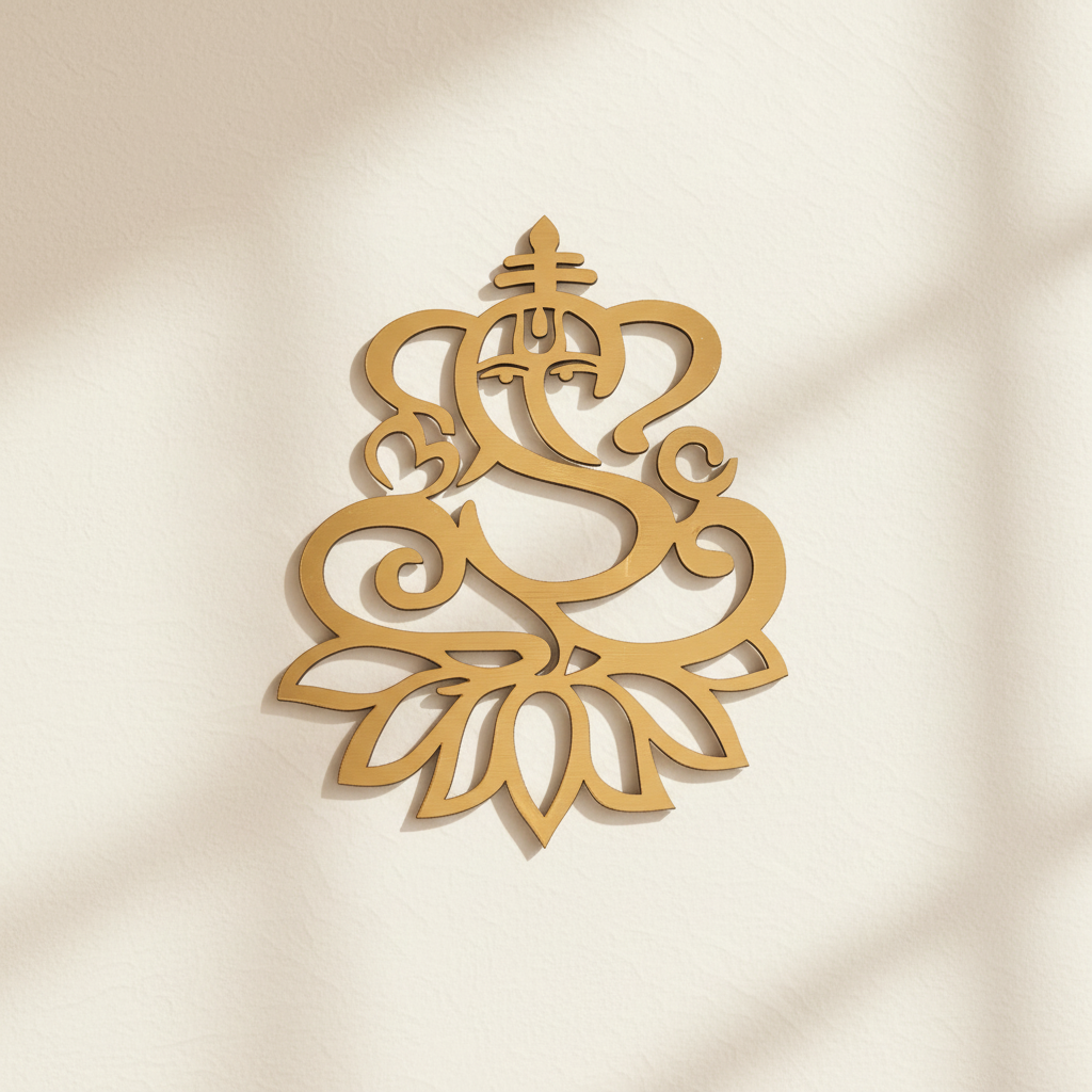 Gold-Colored Large Acrylic Ganesh Cut Out - Perfect for DIY Projects