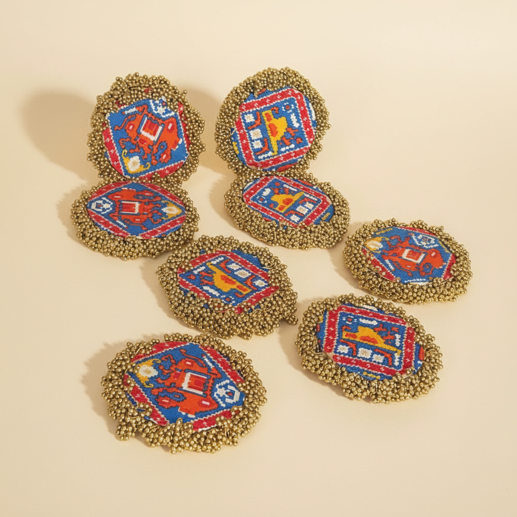 Exquisite handwoven Patola coaster