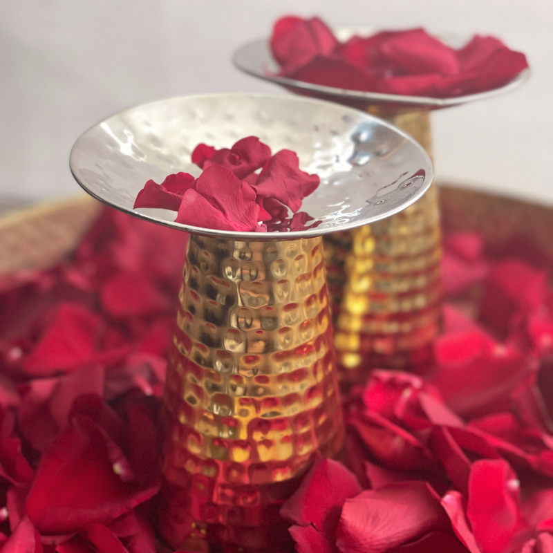 Hammered Pedestal Stand - Pair