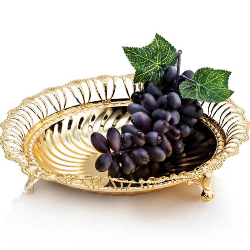 Round Gold Tray with Almonds & Moli Diya – Ready-to-Gift Festive Box | Chamak Dhamak