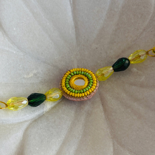 Handcrafted Beaded Circle Motif Rakhi