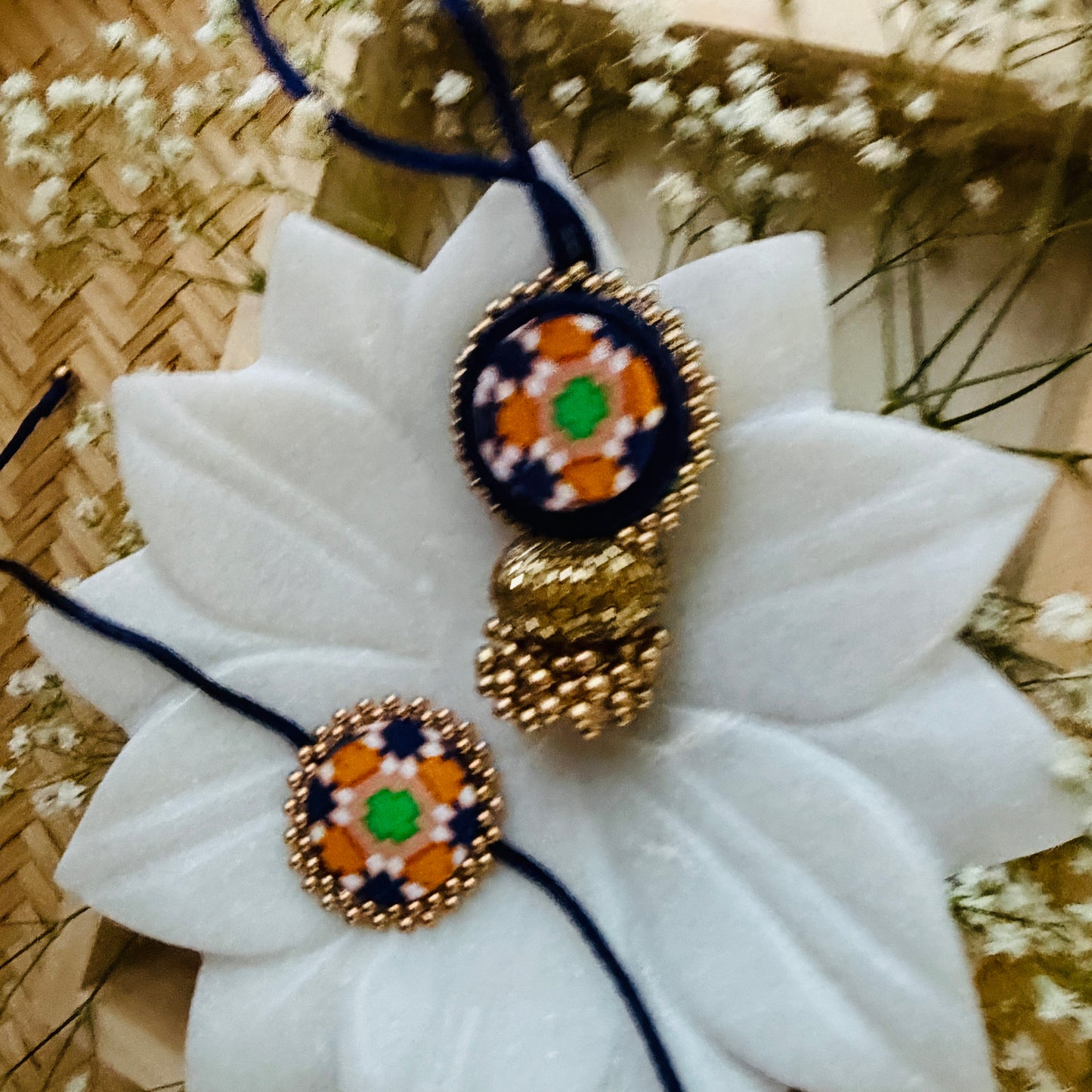 Patola Bhaiya Bhabi Set(Blue)