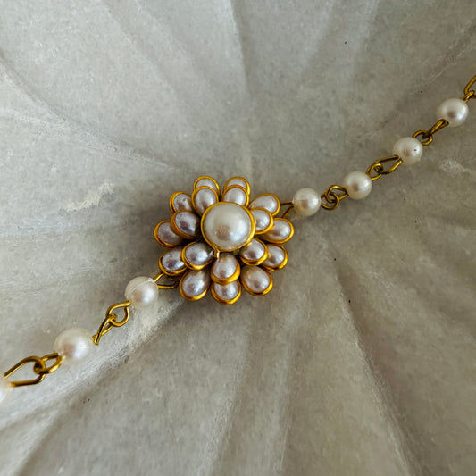 Pearl Flower Braclet Rakhi