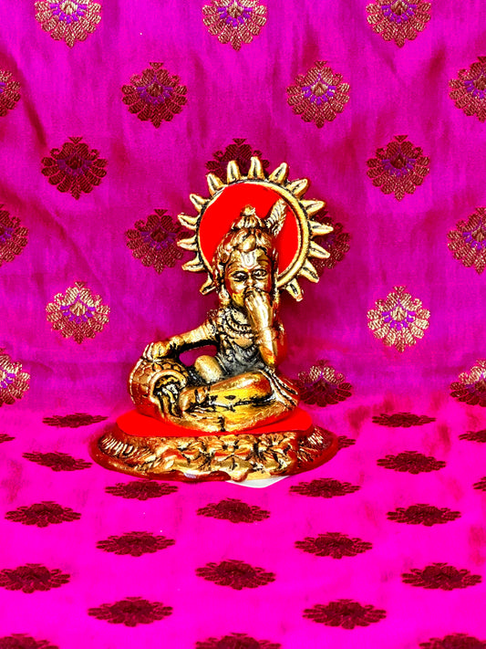 Balkrishna Small Round - Gold Oxidized Finish