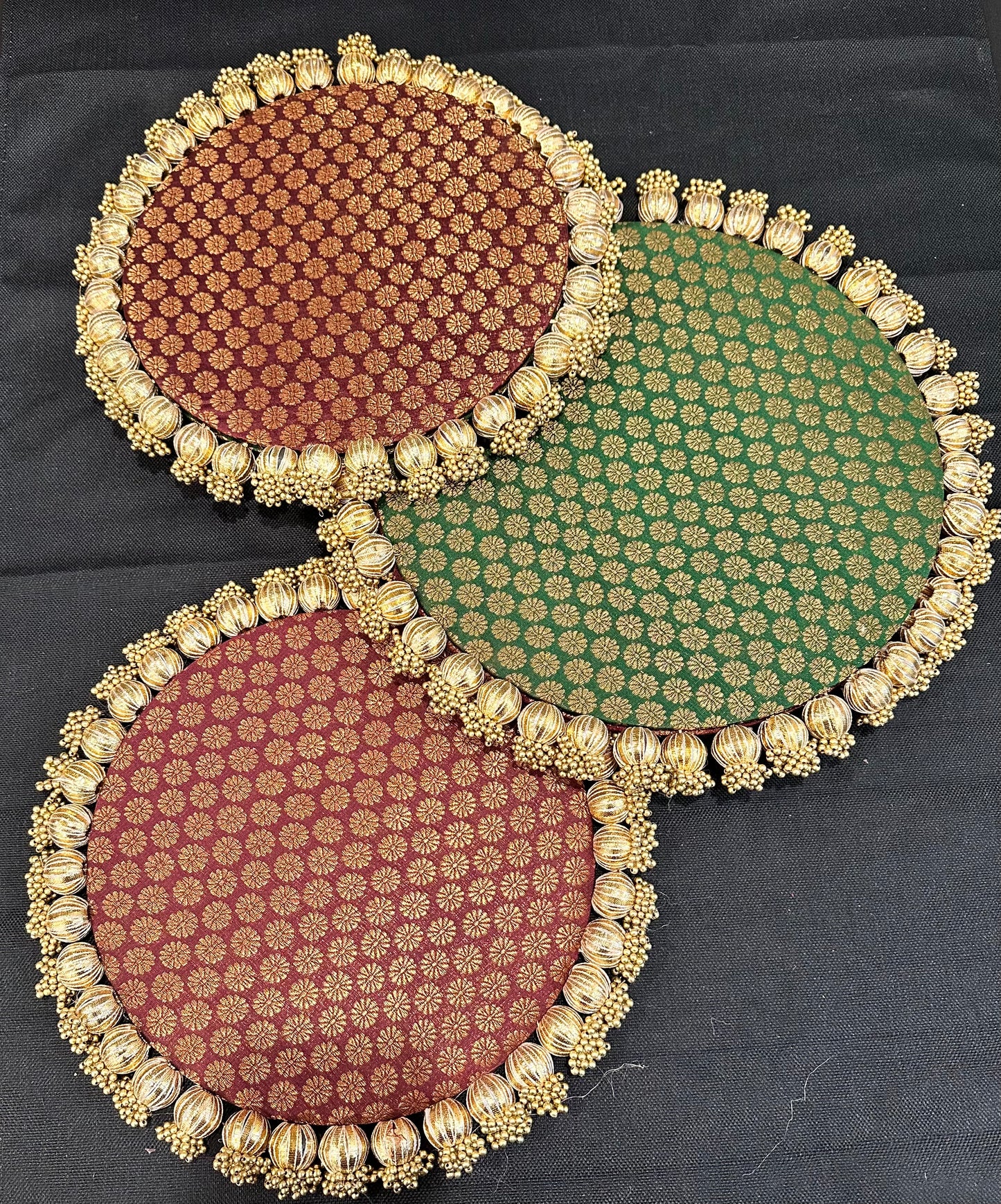 12 -Inch Reversible Brocade Coasters