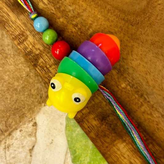 Kids Rainbow Worm Rakhi