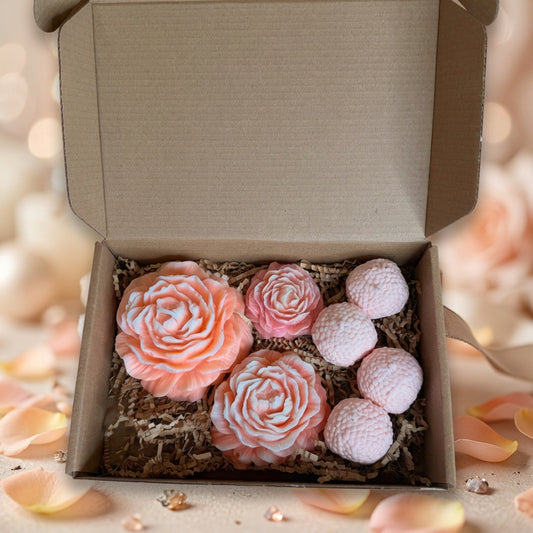 Handmade Mogra Jasmine Scented Floral Candle Gift Box | Hand-Poured Soy Wax Flower Candles | Festive Pooja Decor & Housewarming Gift Set