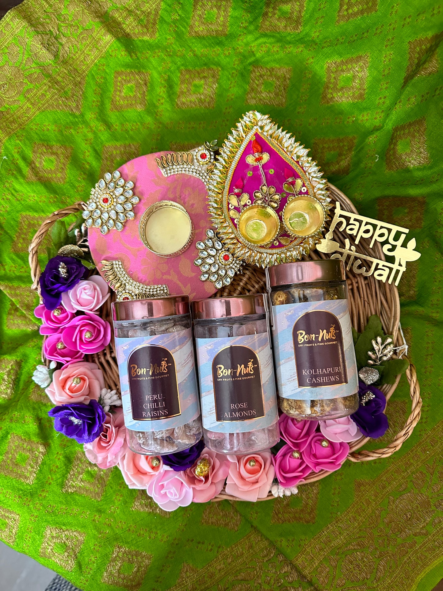 Elegant Diwali Hamper with a Floral Basket