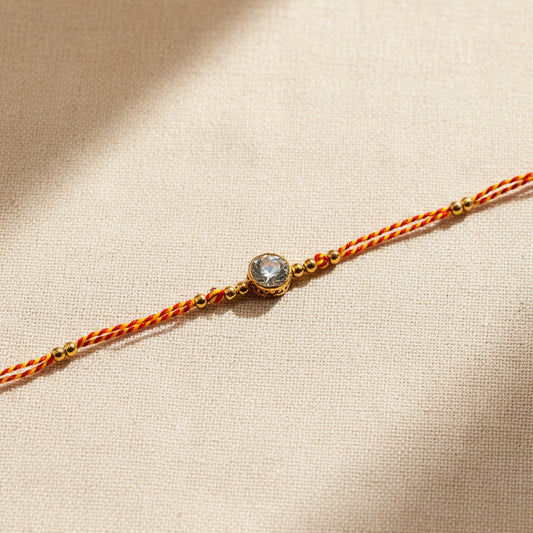 Big Round Stone & Beads Rakhi - Single