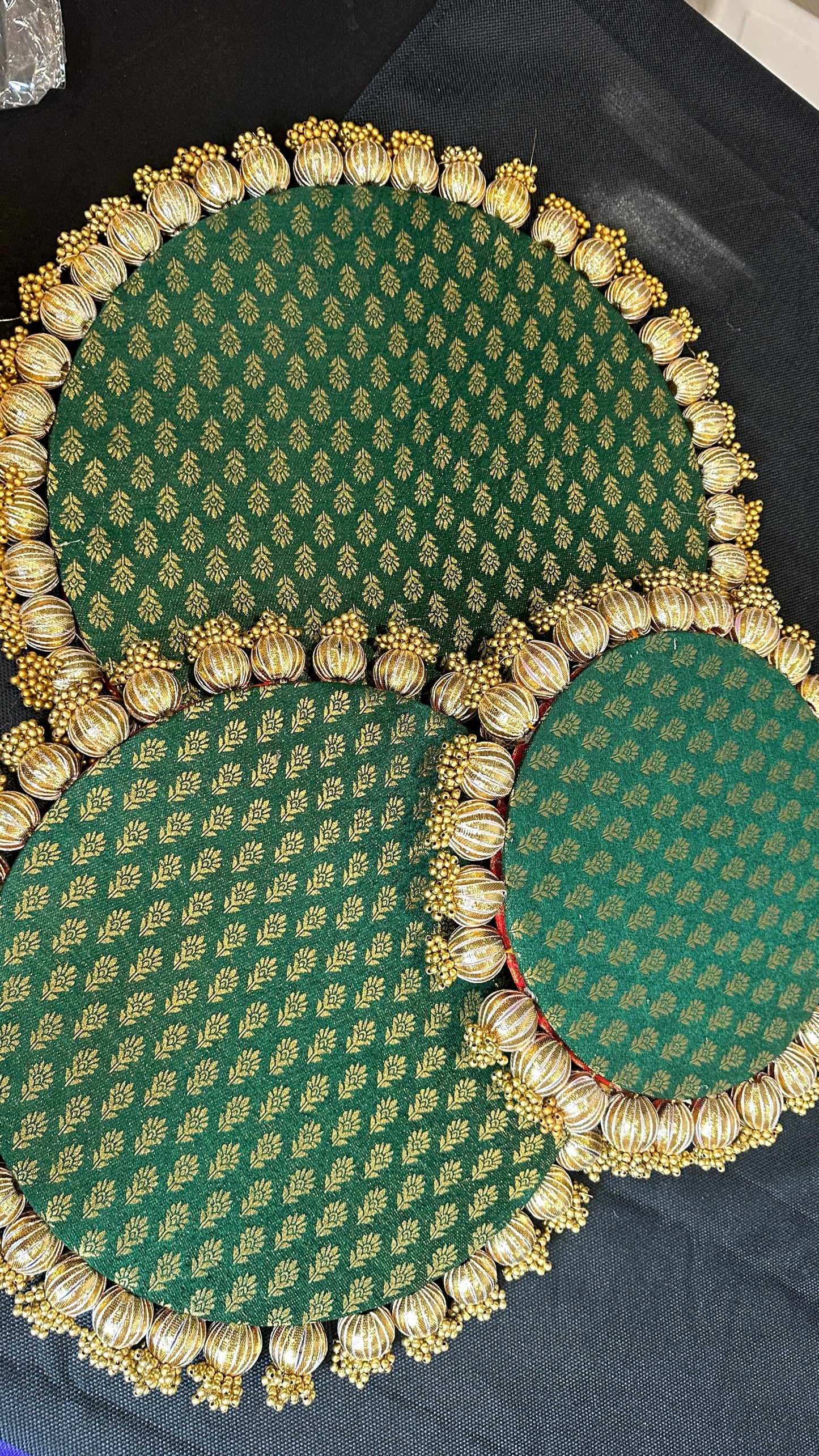 12 -Inch Reversible Brocade Coasters