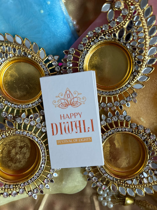 Luxury Organza Potli with Pearls and Paisley Mirror Diya