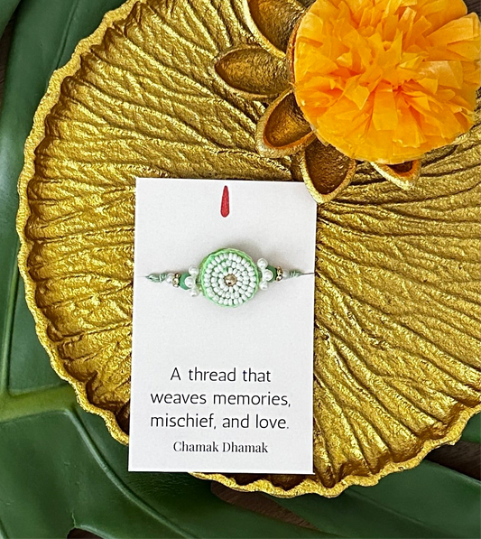 Pastel Green Bead Rakhi - Single