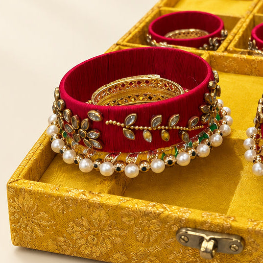 Handcrafted Bangle Tealight Diya Box Set – Indian Festive Diwali Decor, Diwali Gift. Box, Karwa Chauth Favors, Wedding & Haldi Return Gifts