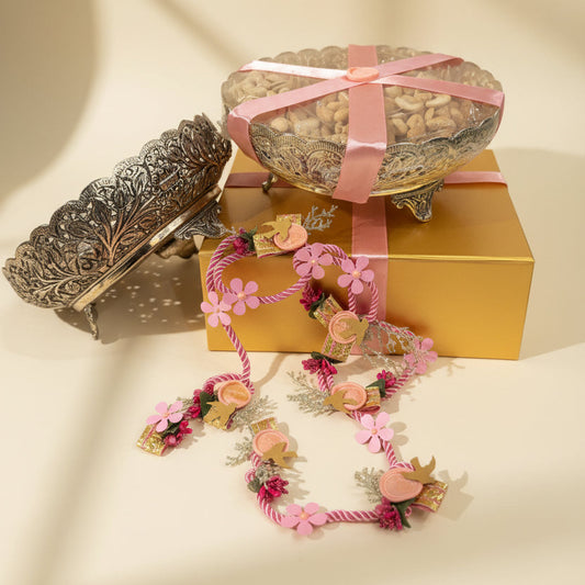 Festive Dry Fruit Gift Hamper with German Silver Bowl