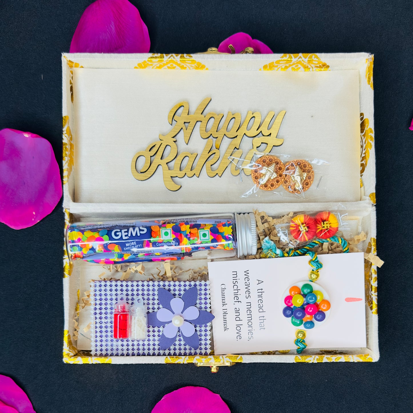 M&M Rakhi Gift Box – Mischief & Memories Edition | Raksha Bandhan Gift Hamper | Free USA Shipping