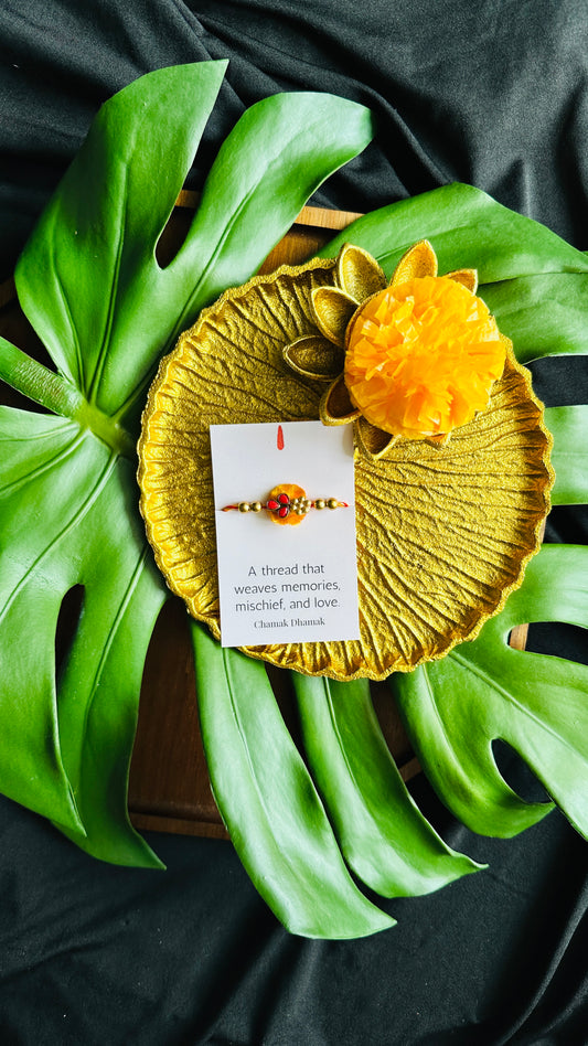 Clover and Golden Flower Rakhi - Single