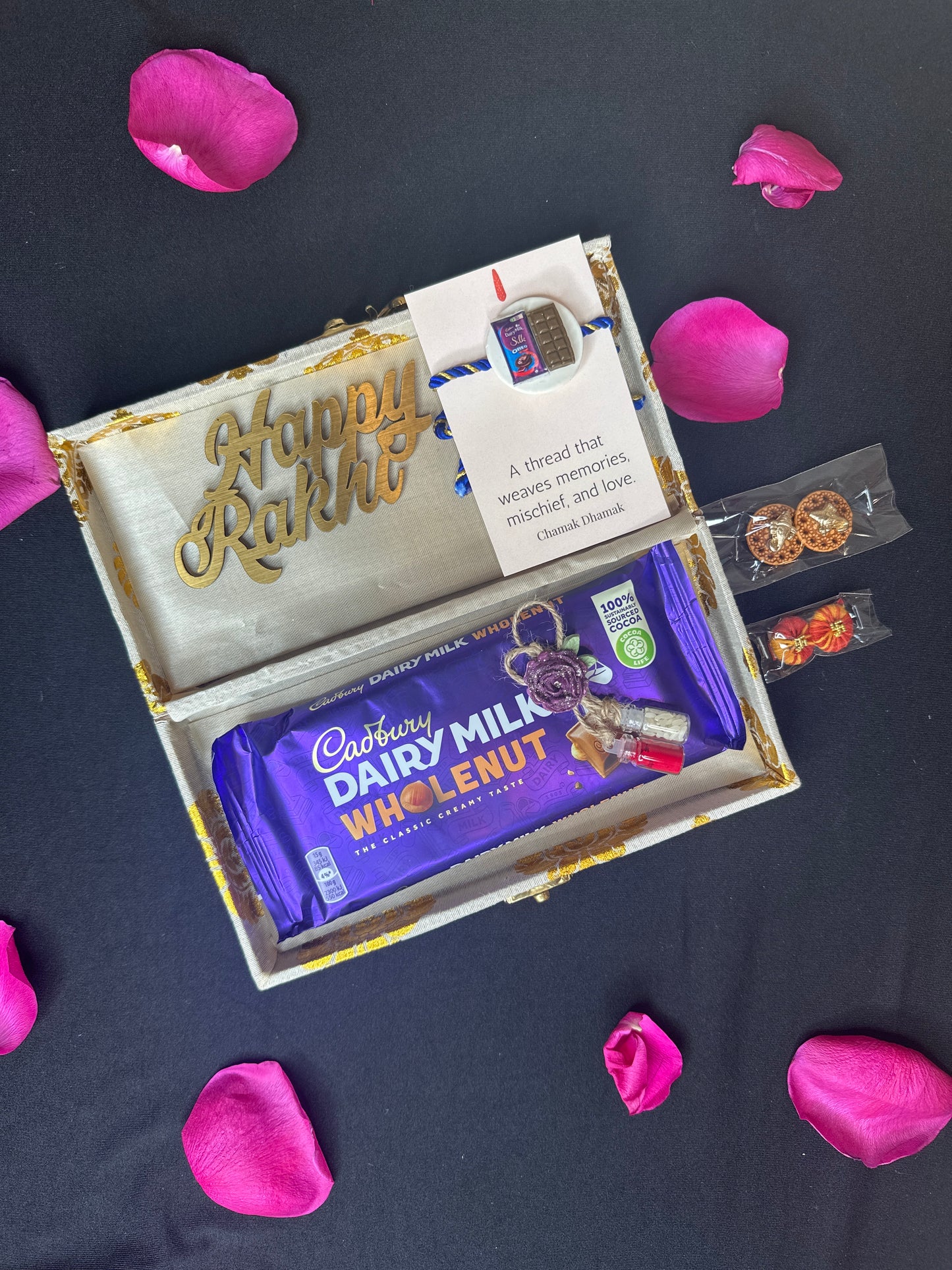 Diary Milk Rakhi Gift Box – Mischief & Memories Edition | Raksha Bandhan Gift Hamper | Free USA Shipping