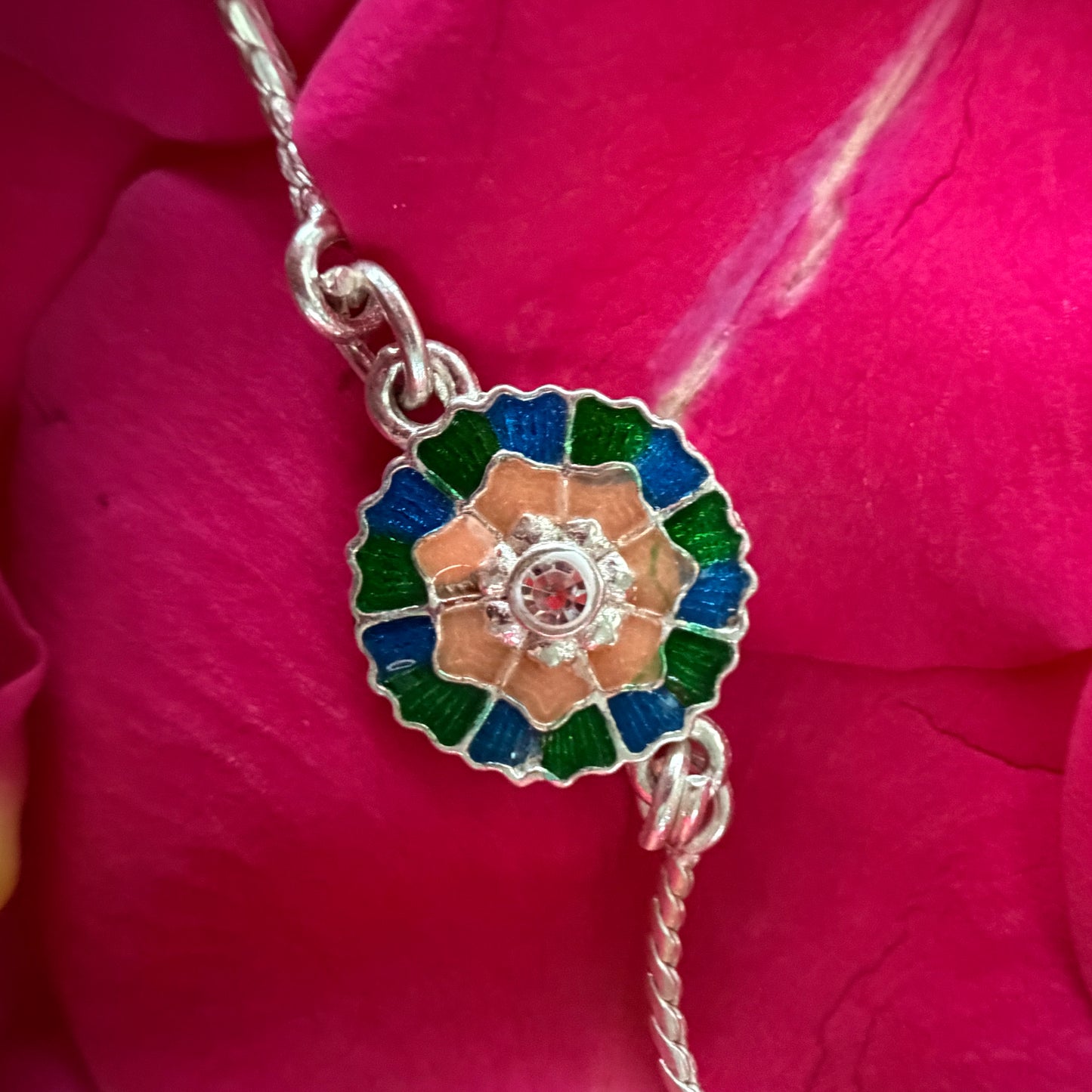Garden Mandala Silver Rakhi