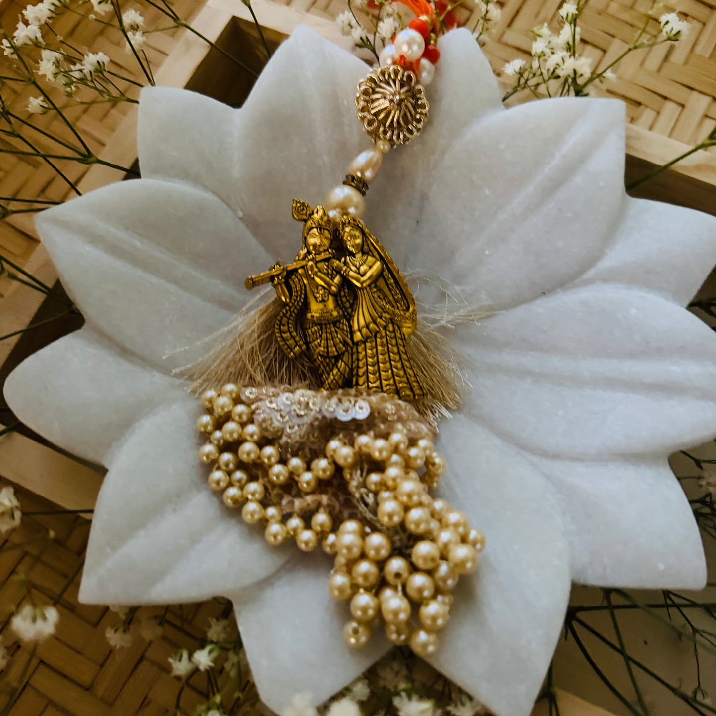 Radha Krishna Pearl and Tassel  Lumba for Bhabhi